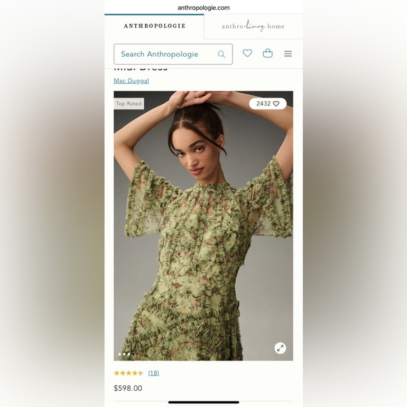 Mac Duggal Short-Sleeve Mesh Midi Dress - Picture 6 of 9